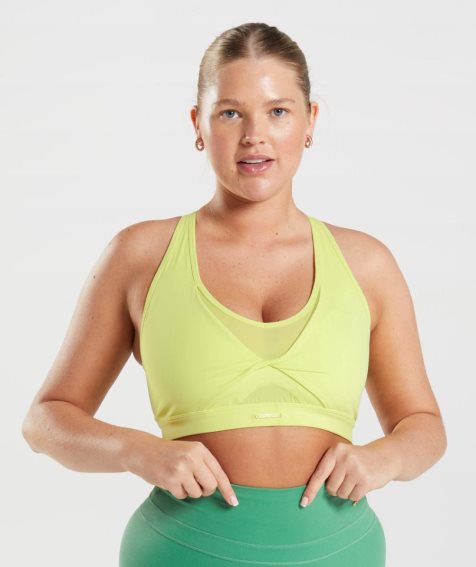 Women's Gymshark Whitney Mesh Sports Bra Yellow | CA N05871